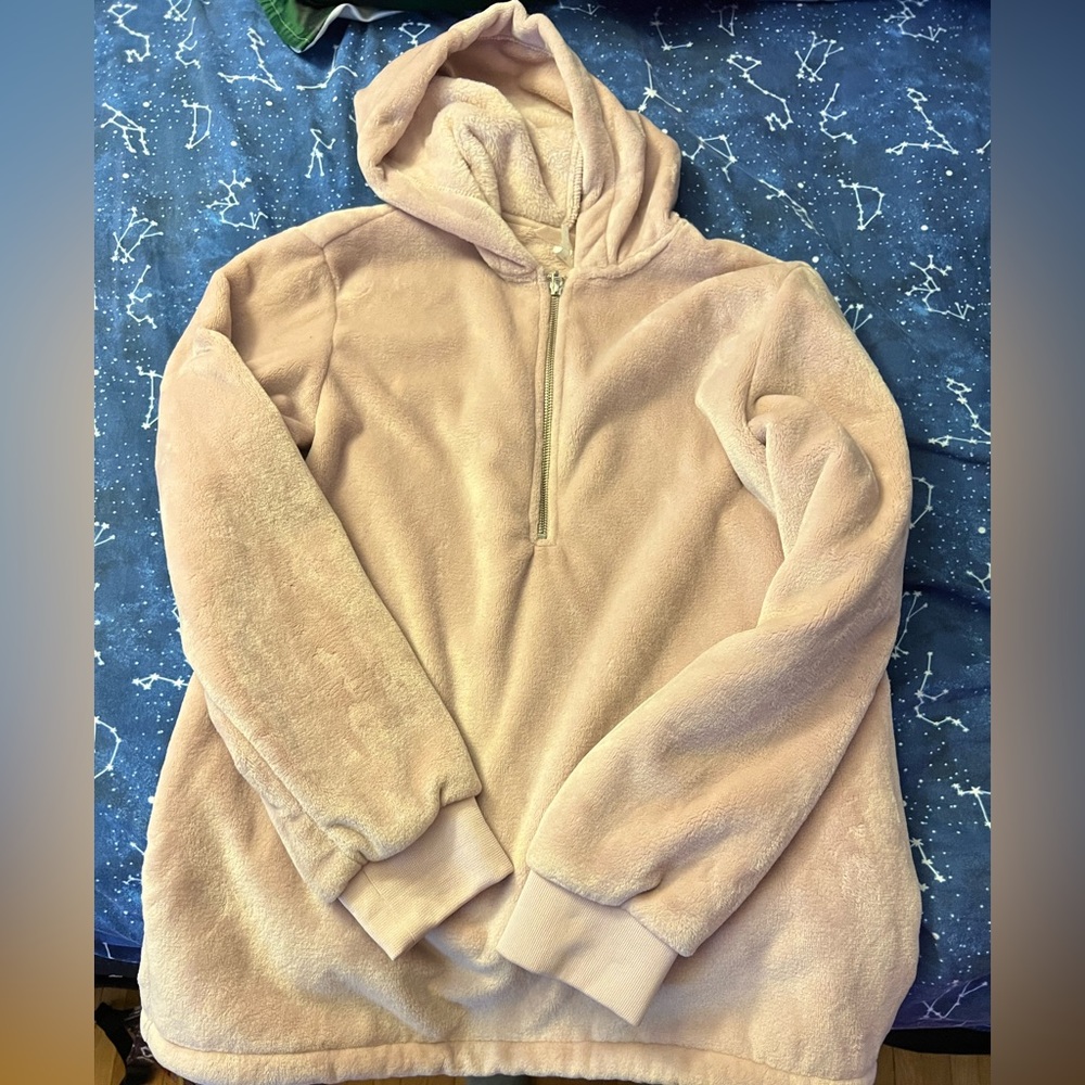 💜 IDEOLOGY Fluffy Pastel Pink Pull Over Hoodie
